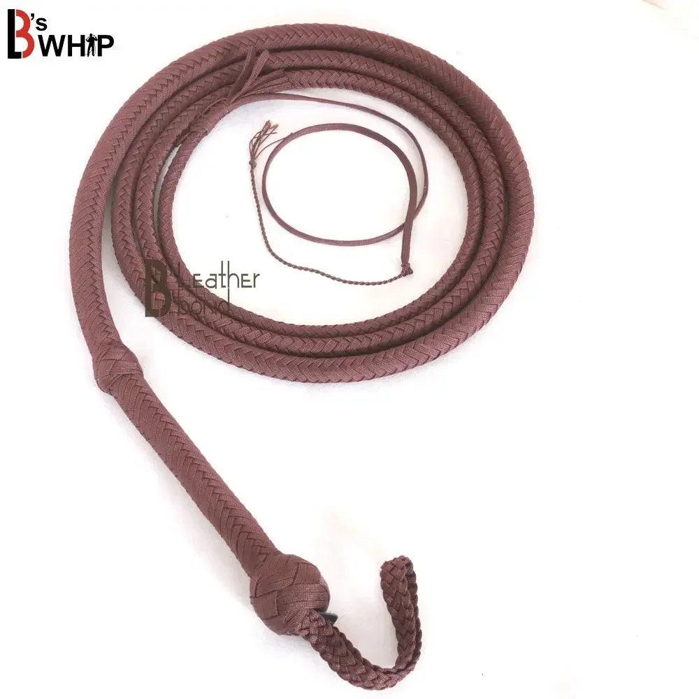 Indiana Jones Style Whip | 6 to 16 Feet | 12 Strands Para Cord Nylon Bullwhip | Handcrafted Brown – Leather Bond