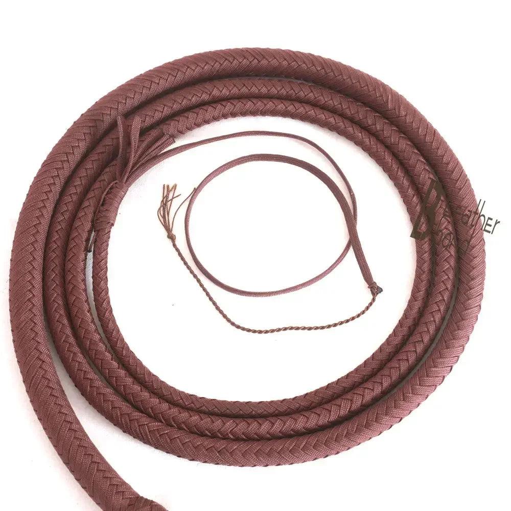 Indiana Jones Style Whip | 6 to 16 Feet | 12 Strands Para Cord Nylon Bullwhip | Handcrafted Brown – Leather Bond