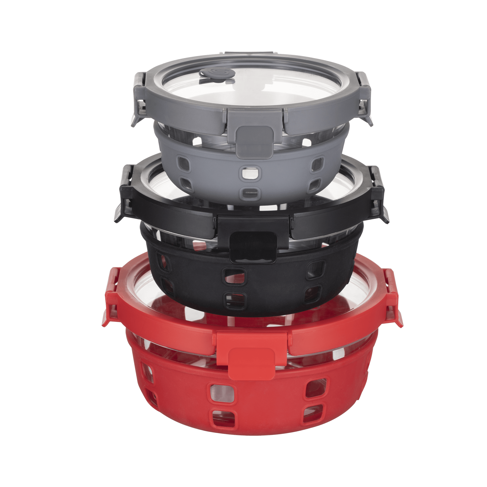 Round Glass Containers + Lids Set