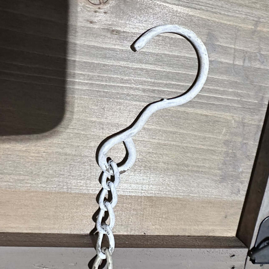 Vintage Distressed White Hanging Bird Feeder