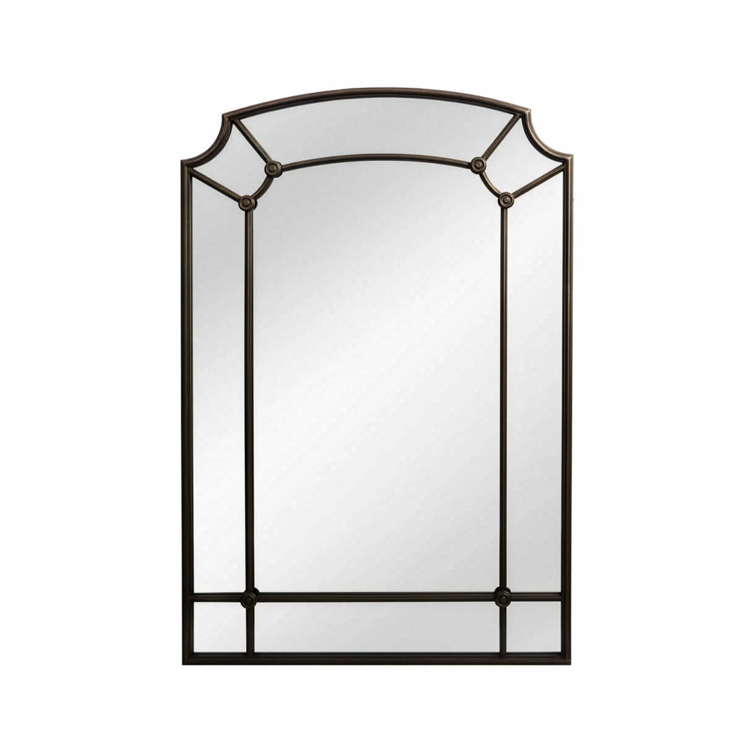 Industrial Chic Arched Wall Mirror with Iron Frame