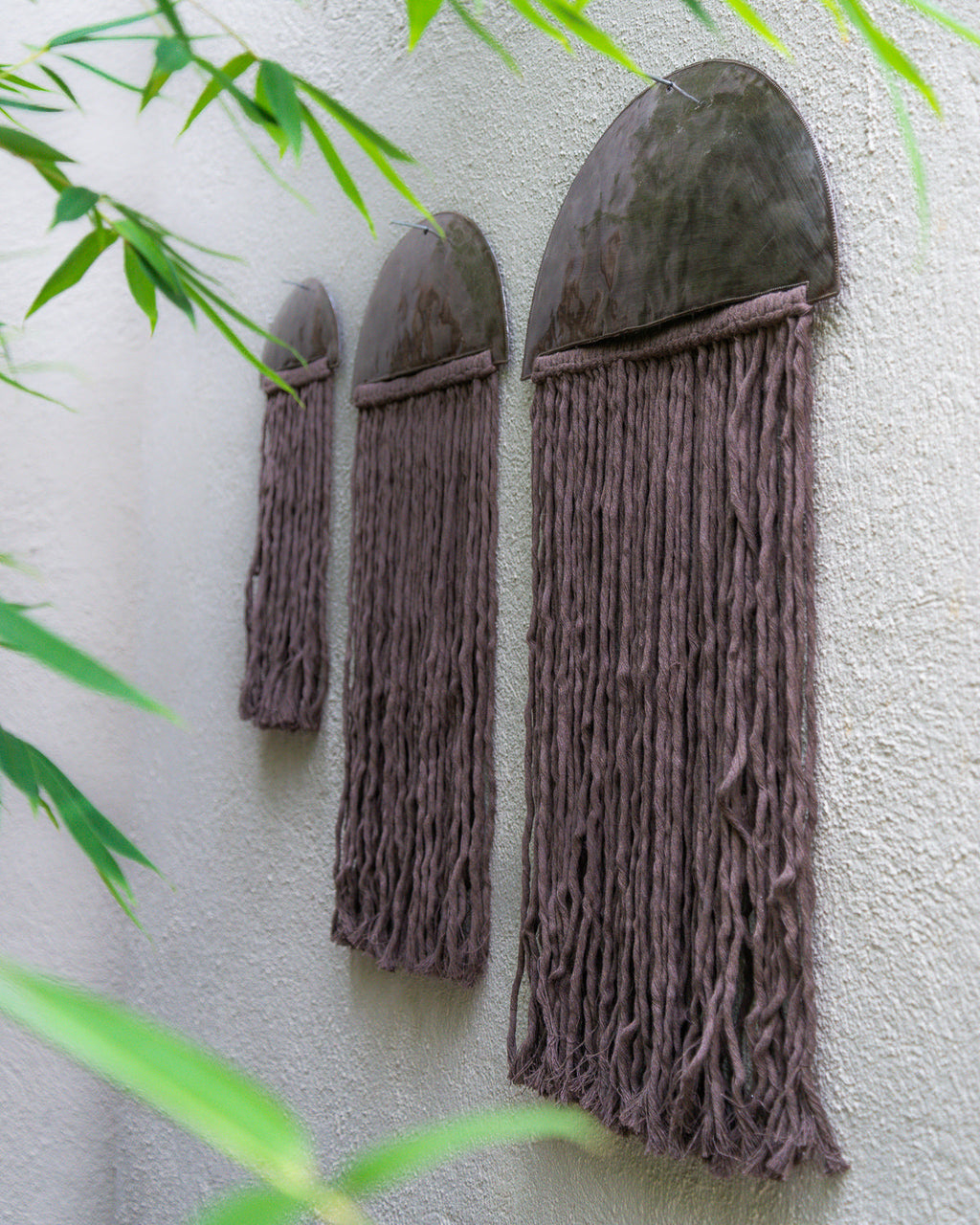 Metal and Macrame Wall Art Set