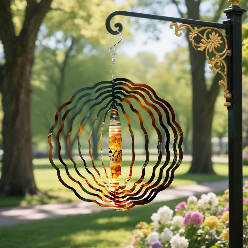Fall Vibes Tea Kettle Wind Spinner Outdoor Decor