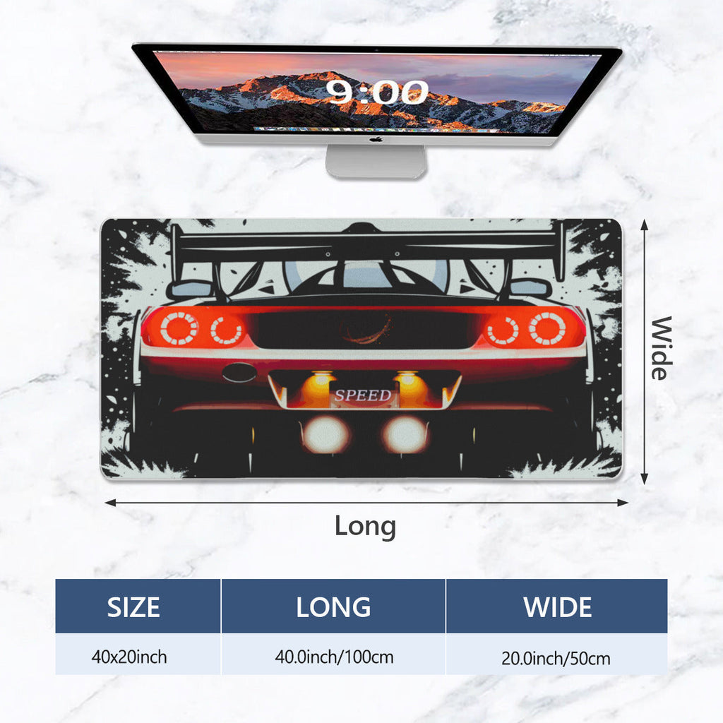 Speeding Race Car Tail Lights 40" x 20" Mousepad Desk Mat