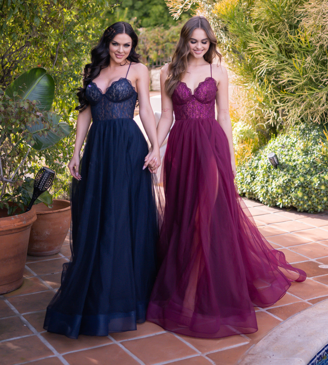 Dani Gown - Mulberry - Tulle A-Line Lace Dress