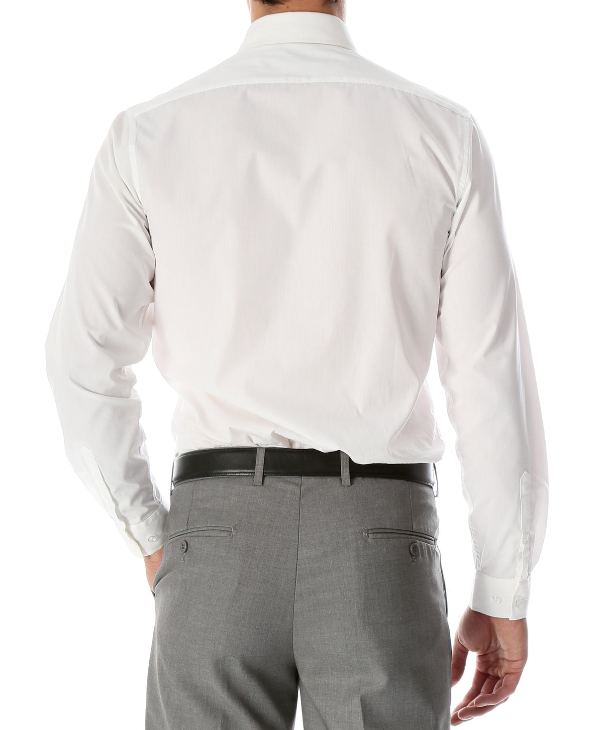 Leo Mens Slim Fit Snow White Dress Shirt