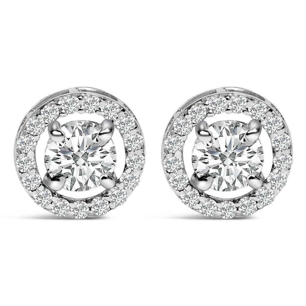 Men's 14K White Gold 1 3/4 Cttw Lab Grown Diamond Halo Cufflink