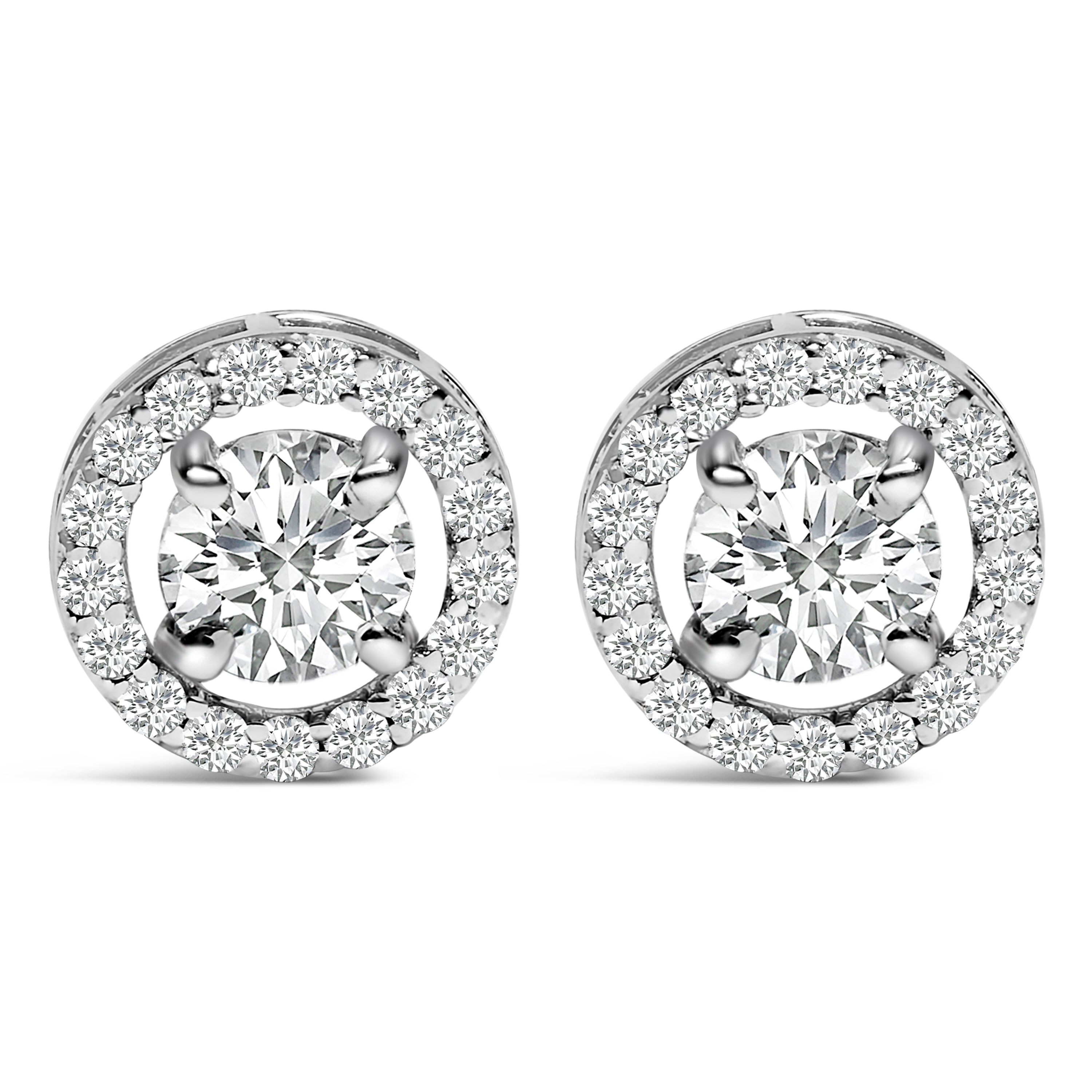 Men's 14K White Gold 1 3/4 Cttw Lab Grown Diamond Halo Cufflink