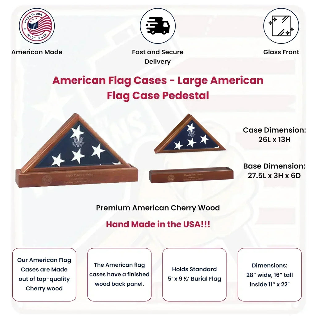 American Flag Display Case Pedestals