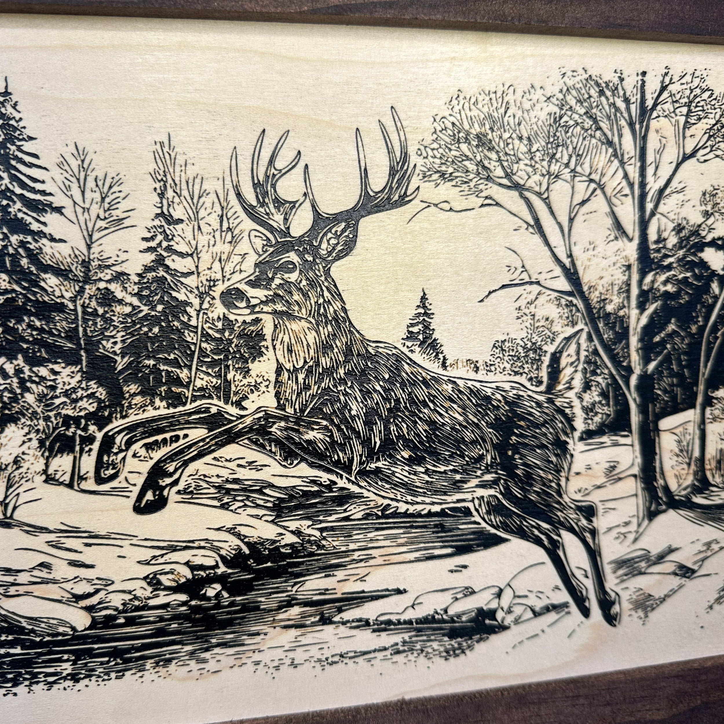 Leaping Deer Gun Concealment Furniture - Handcrafted Hidden Gun Storage Wall Decor - Hidden Safe Furniture with Magnetic Lock for Quick Access - Made in USA