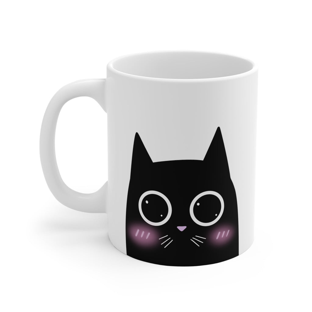 Adorably Emotional Cat White Mug Set - 2 Pcs