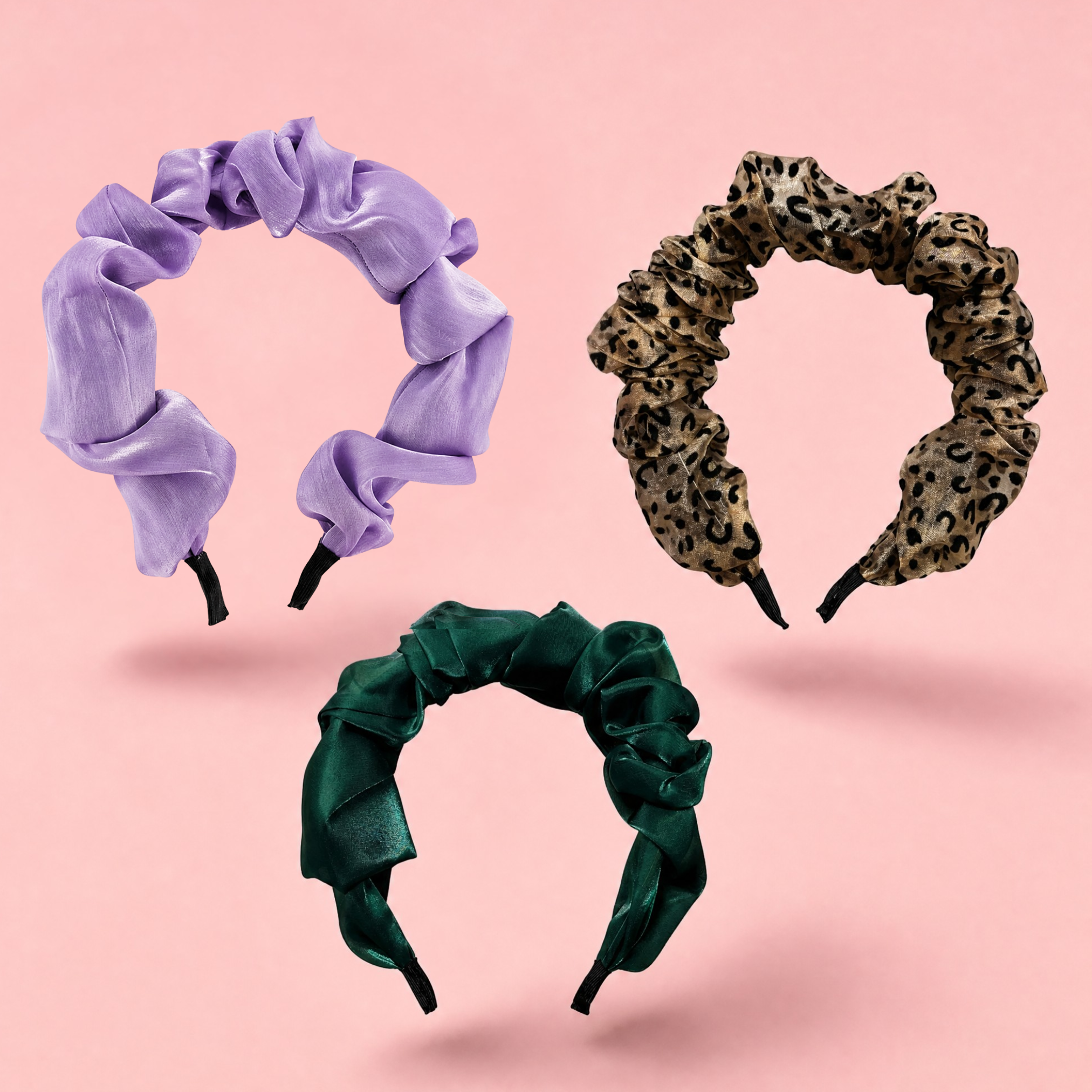 Luxe Crinkle Chiffon Headbands - 3 Color Options