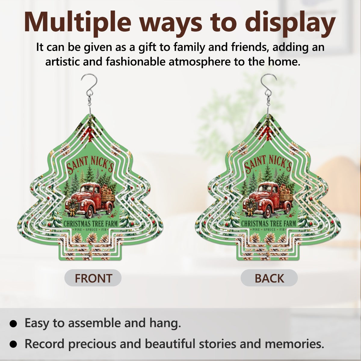 Saint Nick's Christmas Tree Farm Wind Spinner Outdoor Decor