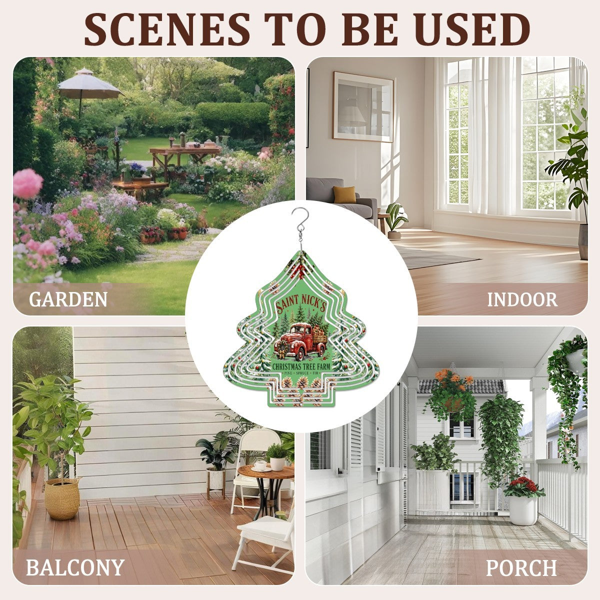 Saint Nick's Christmas Tree Farm Wind Spinner Outdoor Decor