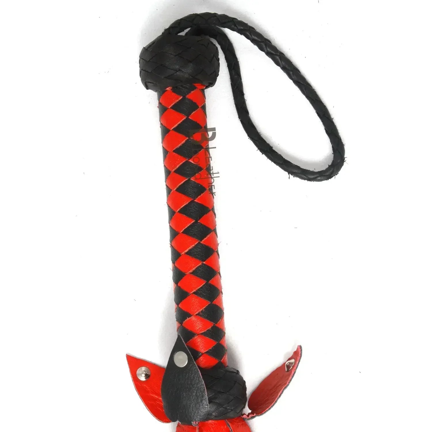 Real Genuine Cowhide Leather Flogger | 30 Heavy Duty Falls | Steel Studs BDSM Whip – Leather Bond