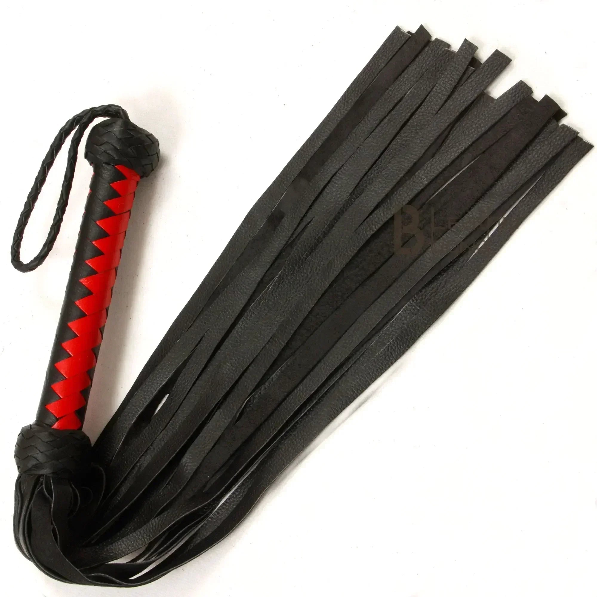 Real Thick Cowhide Leather Flogger 25 Falls Black Heavy Duty Whip | Handcrafted BDSM Impact Flogger