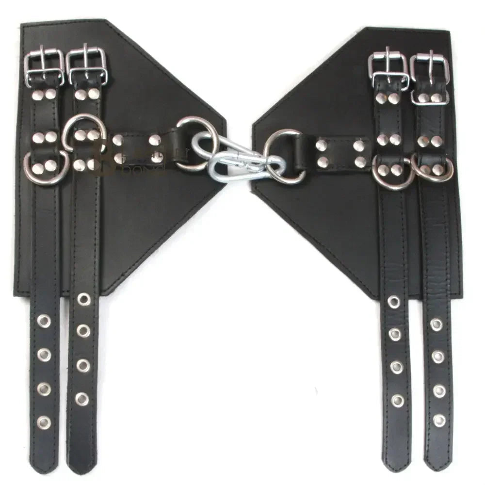 Real Cowhide Leather Suspension Wrist Cuffs Heavy Duty & Durable Restraint Bondage Cuffs