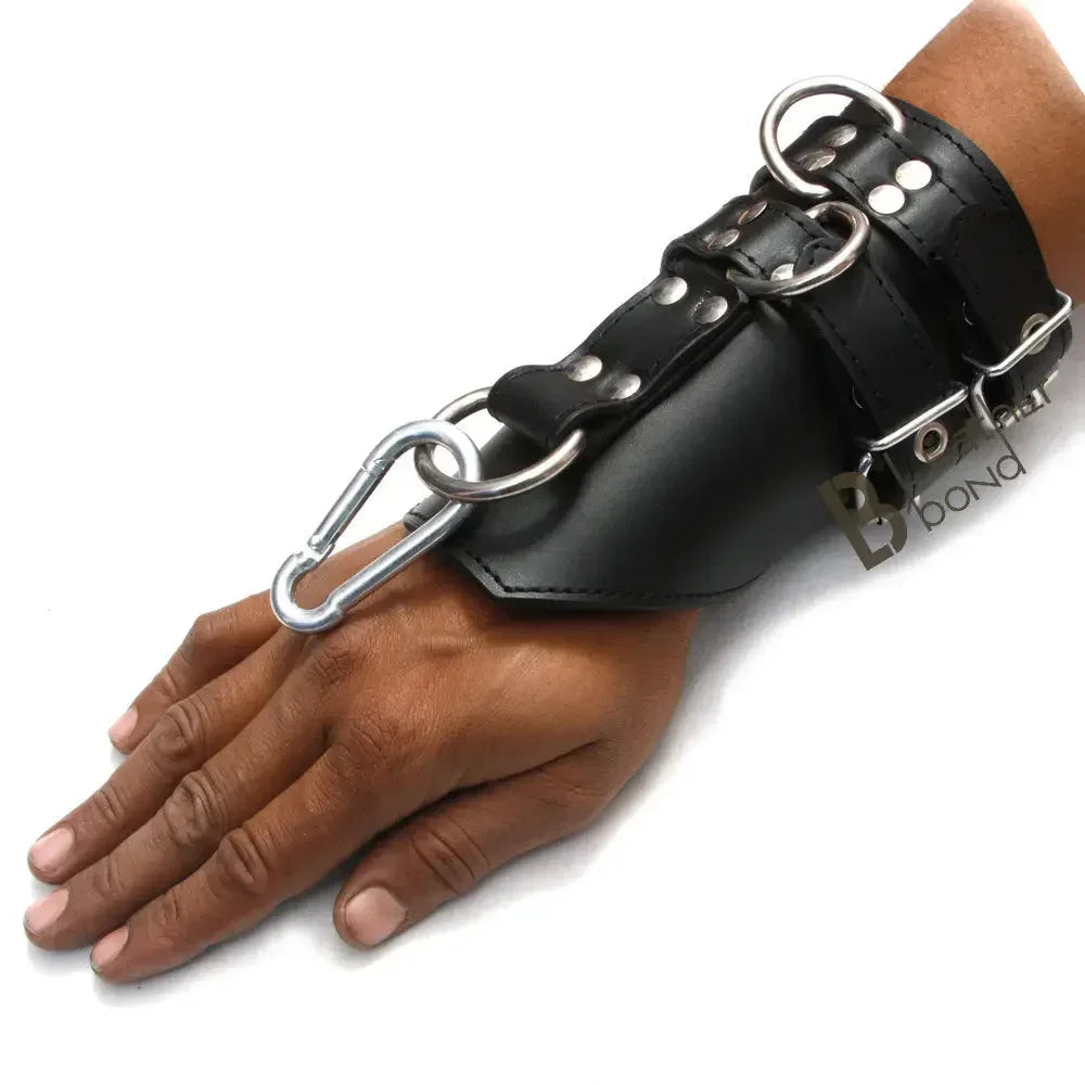 Real Cowhide Leather Suspension Wrist Cuffs Heavy Duty & Durable Restraint Bondage Cuffs