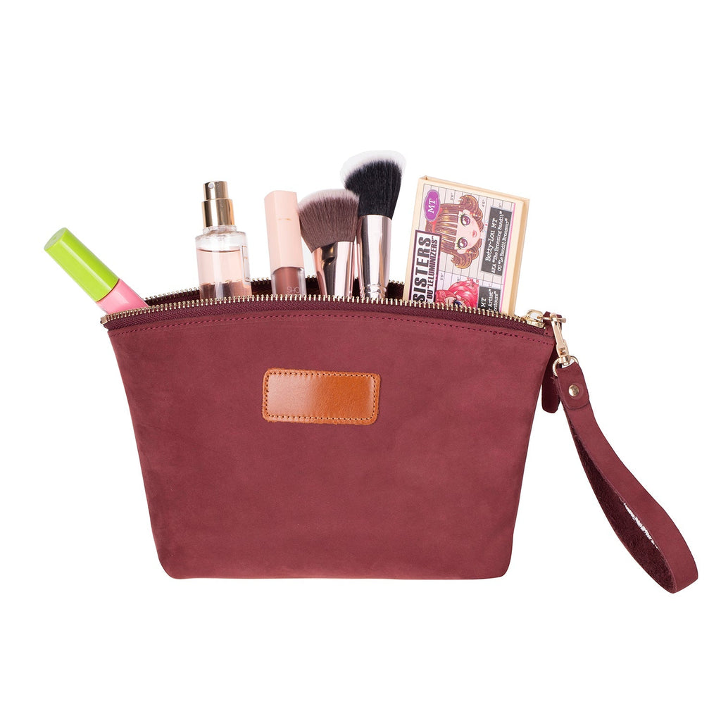 Avondale Premium Leather Dopp Kit - Travel Makeup Bag for Men & Women