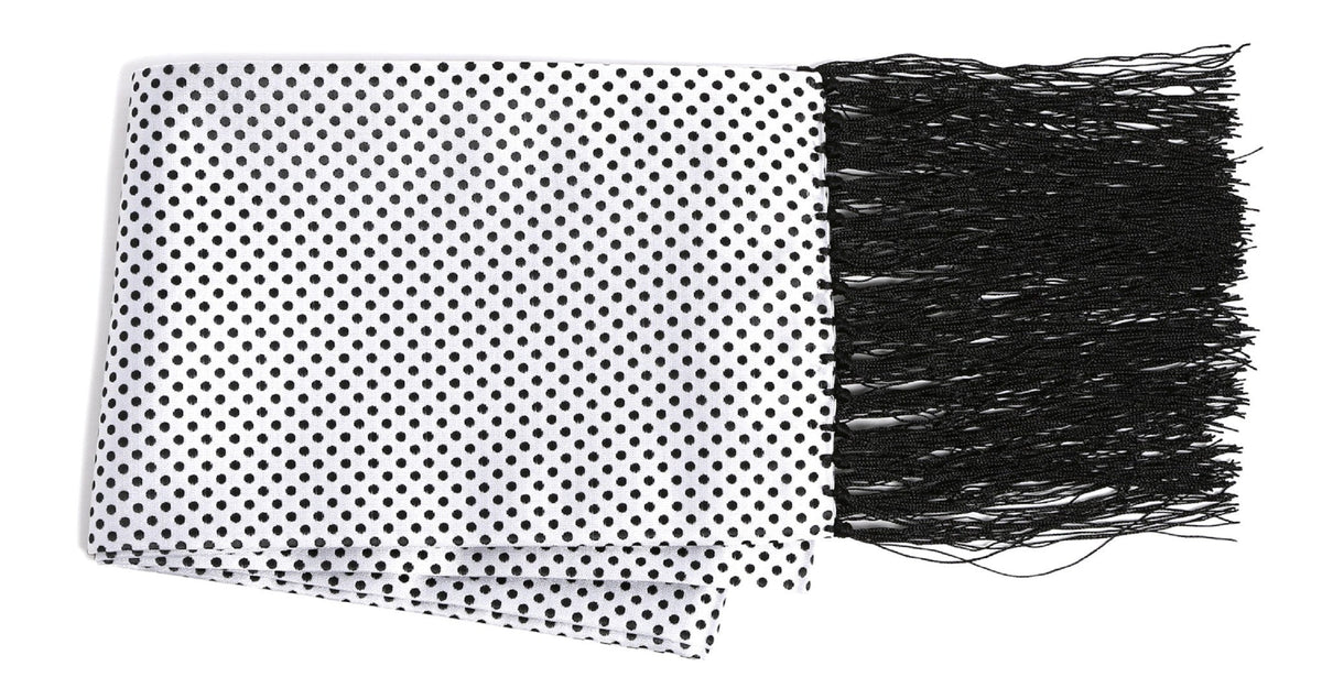 Premium Men's Polka Dot Formal Evening Scarf - White & Black