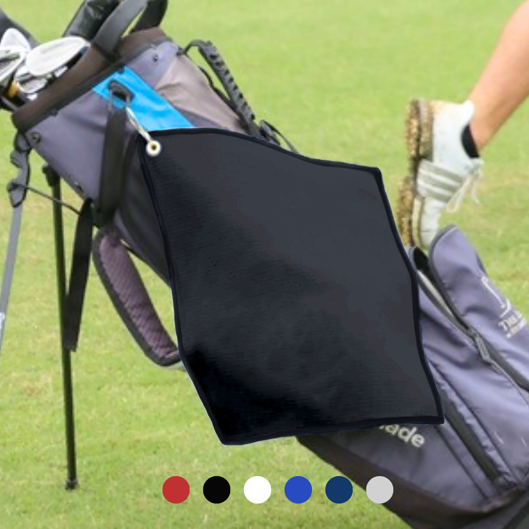 Small Microfiber Waffle Golf Towel: Corner Grommet & Hook Pack of 3