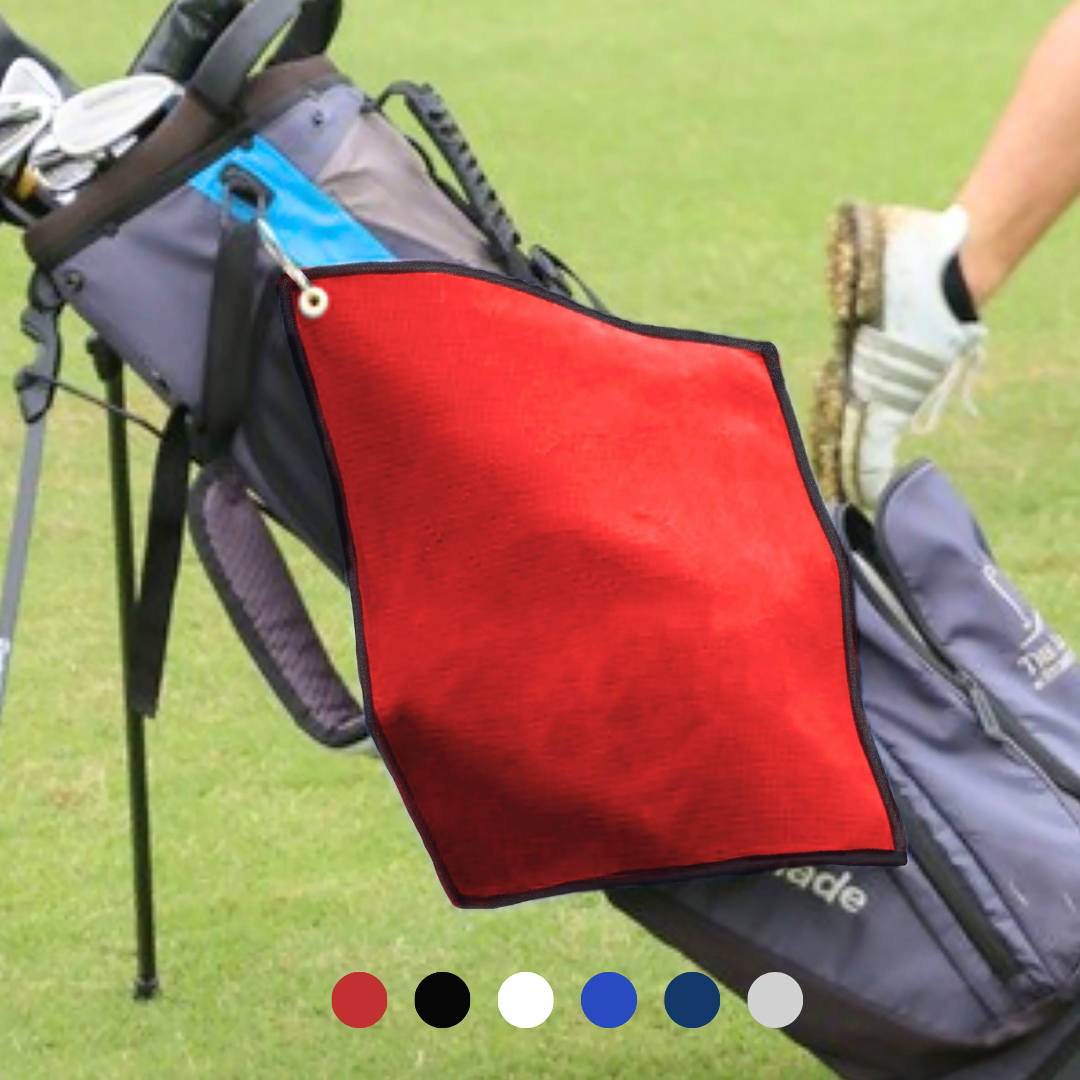 Small Microfiber Waffle Golf Towel: Corner Grommet & Hook Pack of 3