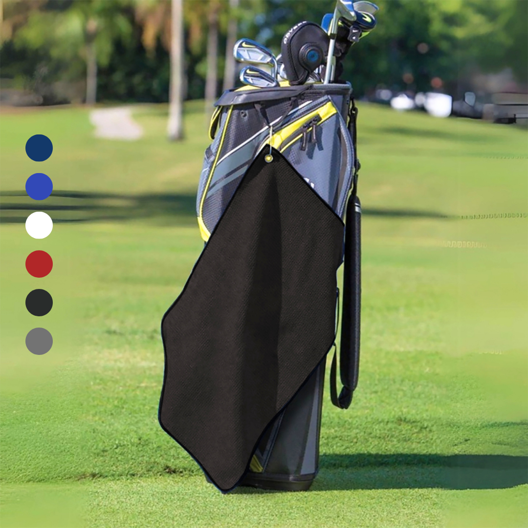 Medium Microfiber Waffle Golf Towel: Corner Grommet & Hook Pack of 2