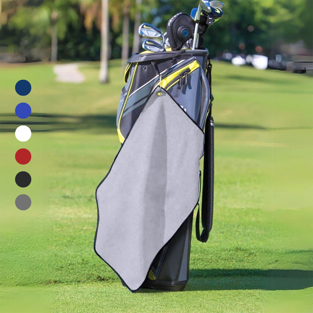 Medium Microfiber Waffle Golf Towel: Corner Grommet & Hook Pack of 2