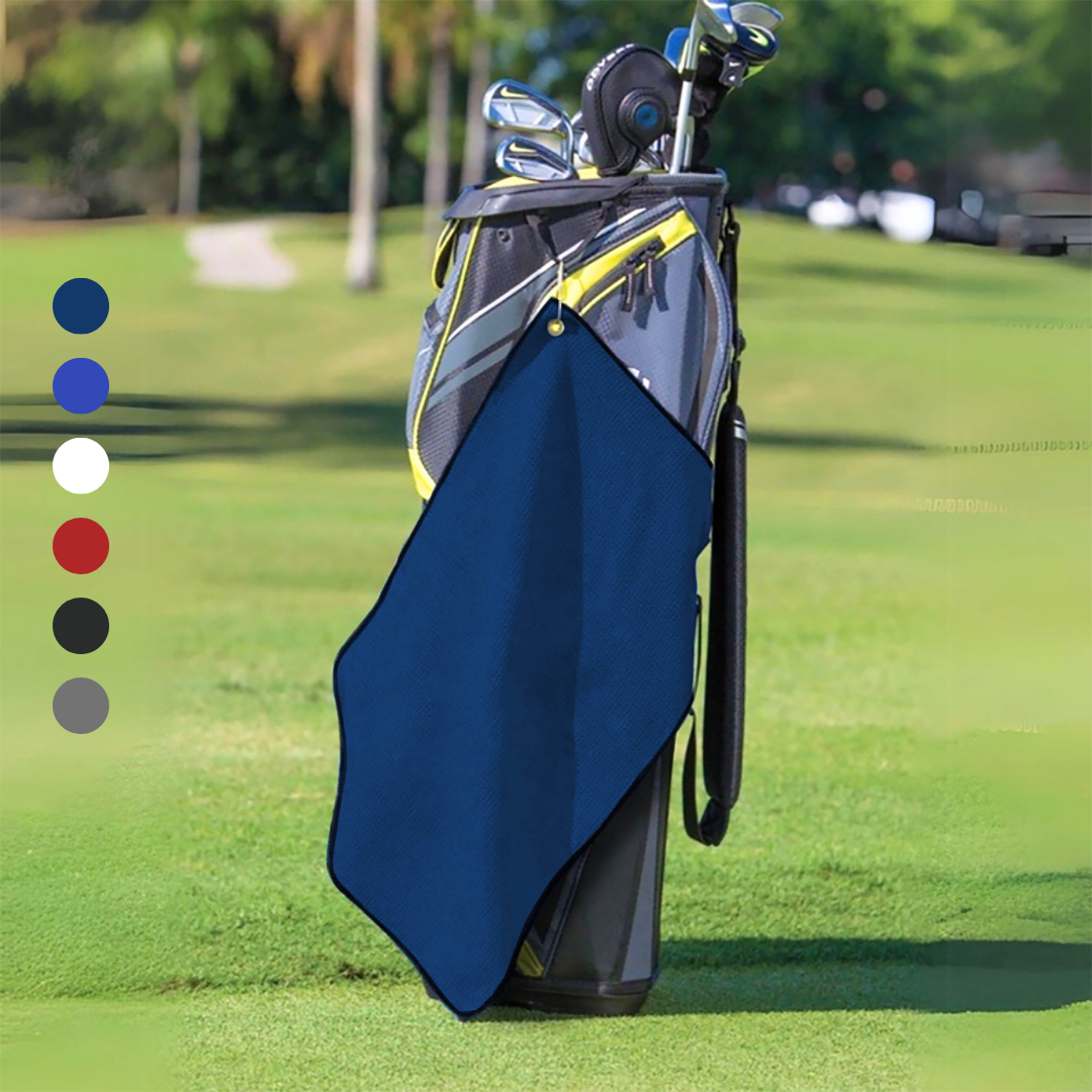 Medium Microfiber Waffle Golf Towel: Corner Grommet & Hook Pack of 2