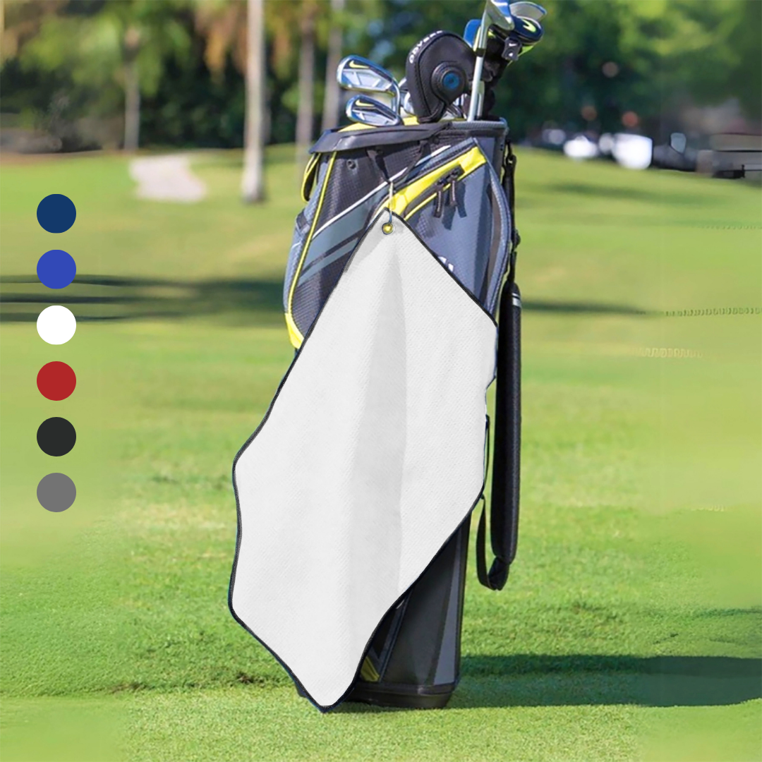 Medium Microfiber Waffle Golf Towel: Corner Grommet & Hook Pack of 2