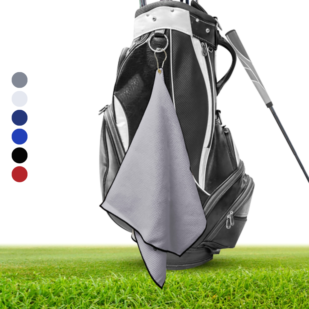 Large Microfiber Waffle Golf Towel: Center Grommet & Hook