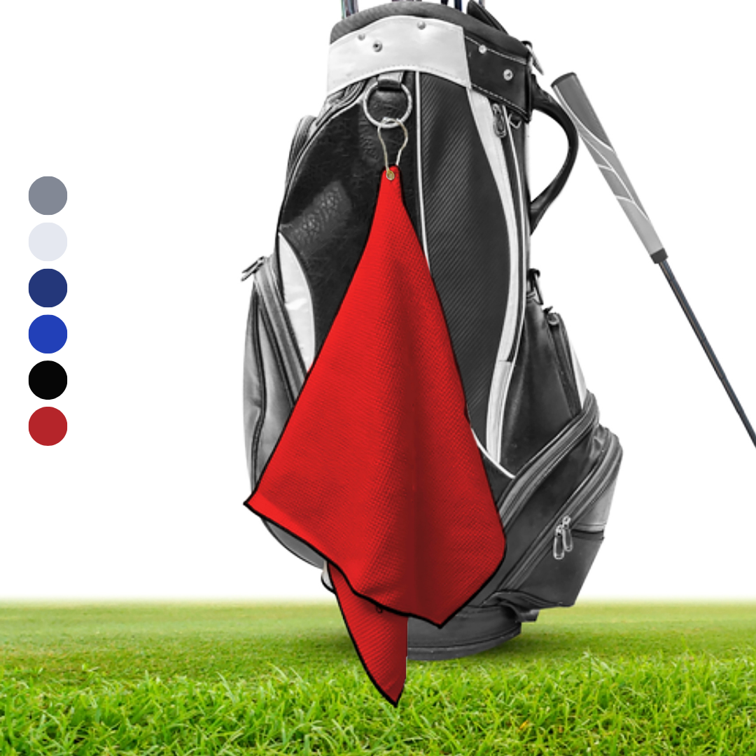 Large Microfiber Waffle Golf Towel: Center Grommet & Hook