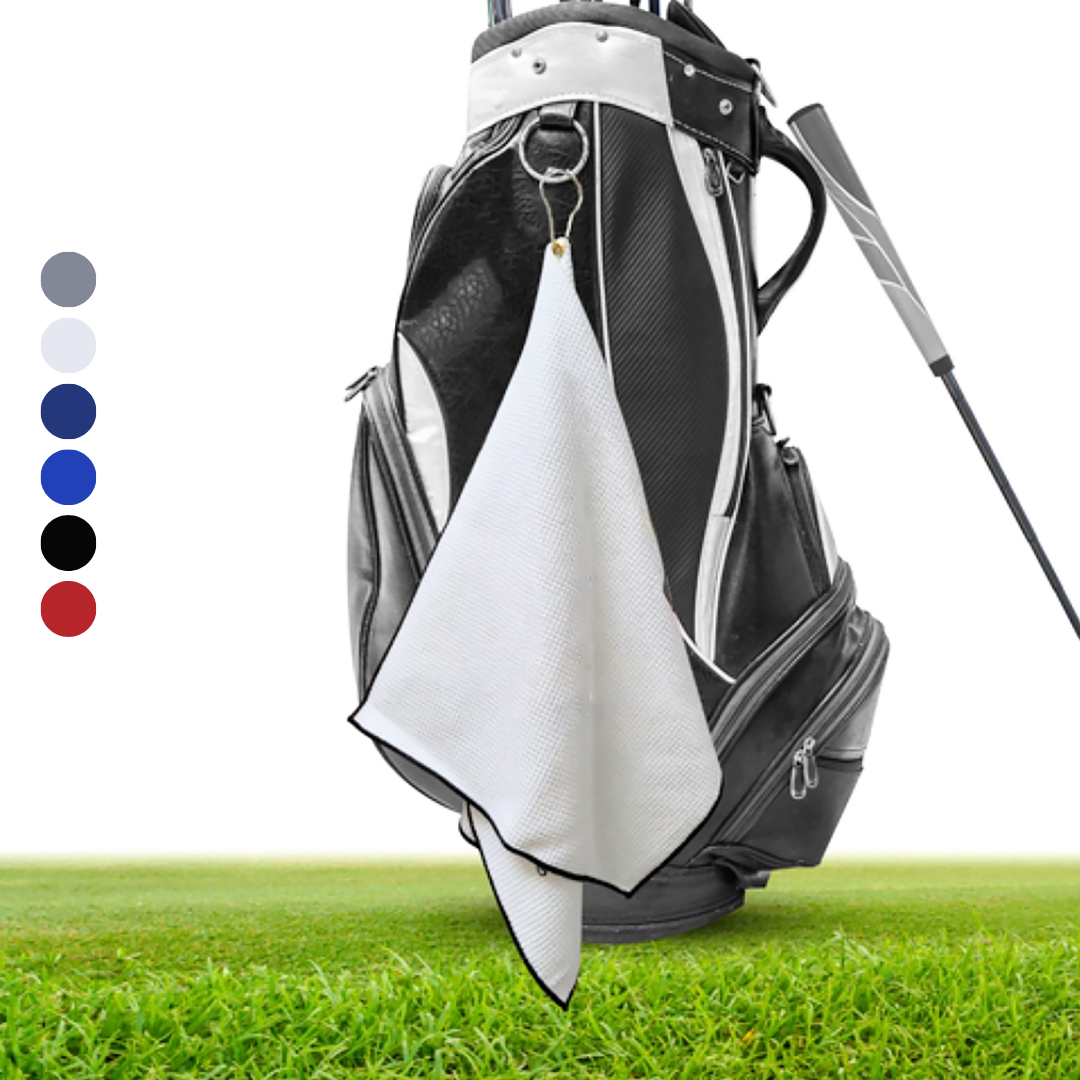 Large Microfiber Waffle Golf Towel: Center Grommet & Hook