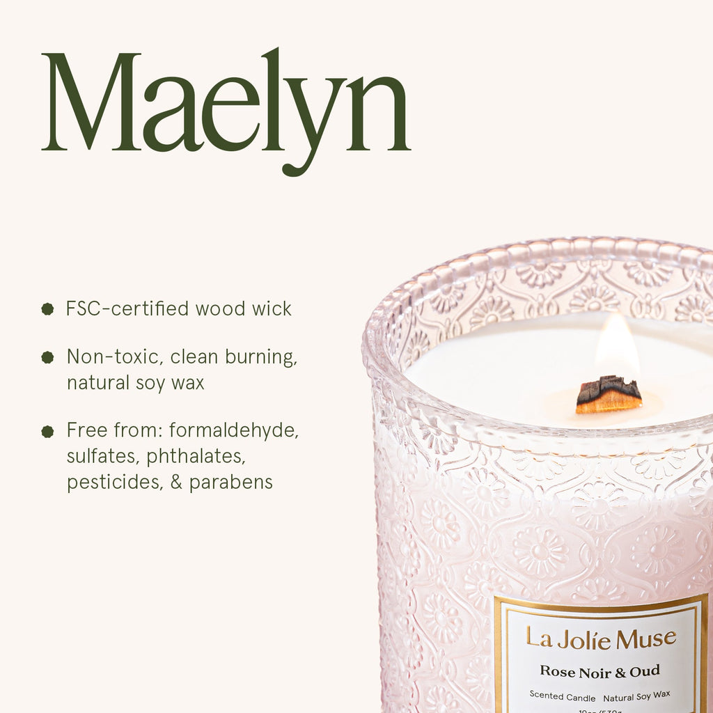 Maelyn - Rose Noir & Oud 19oz Candle