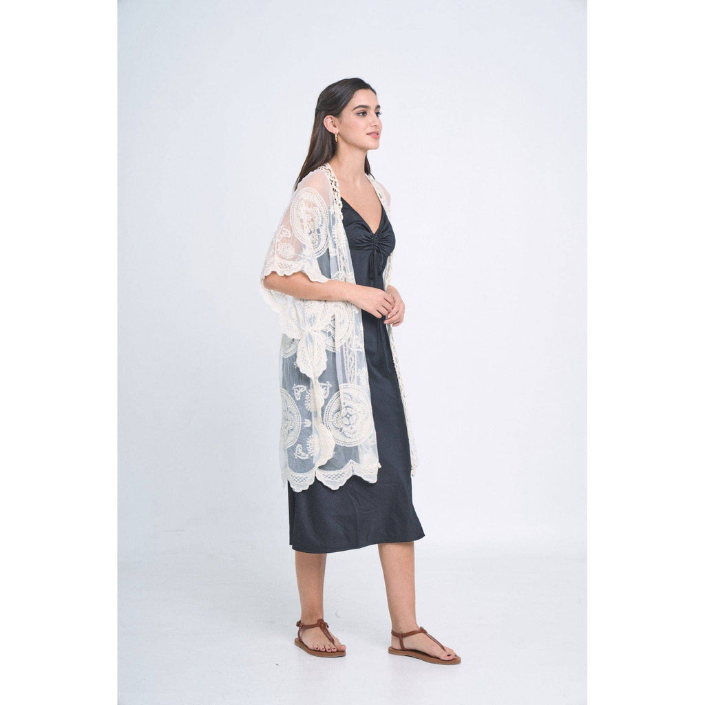 Makenzie Lace Kimono in Ivory | Open Duster (One Size)