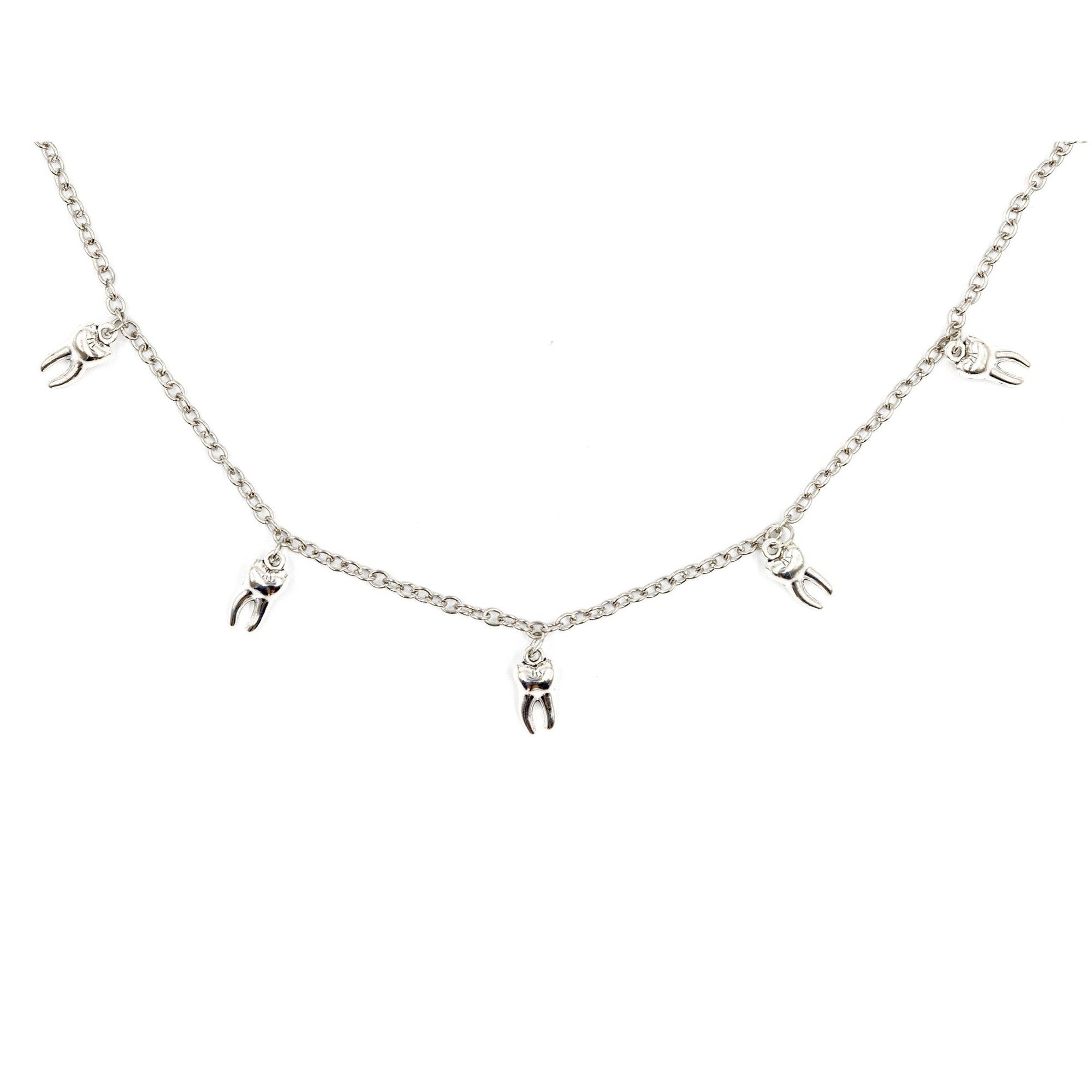 Man-Repeller Teeth Necklace in Silver