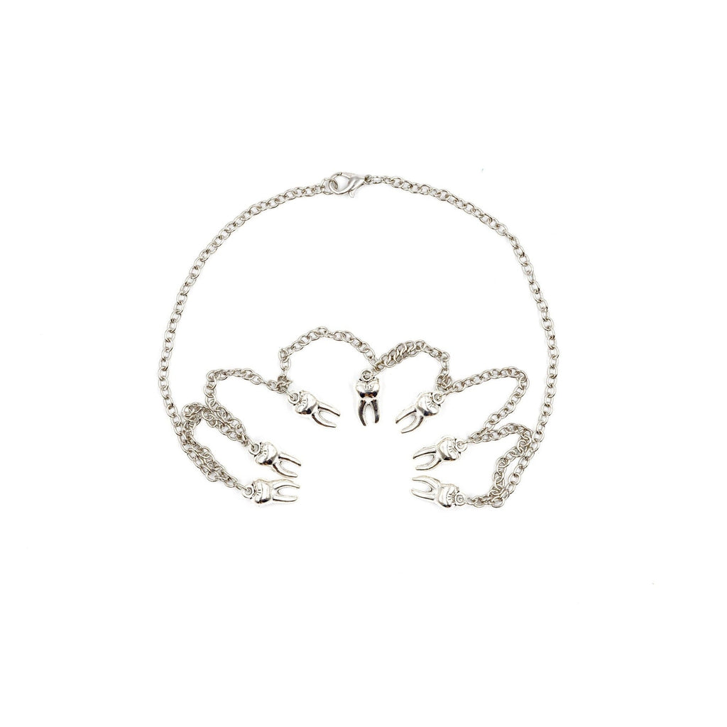 Man-Repeller Teeth Necklace in Silver