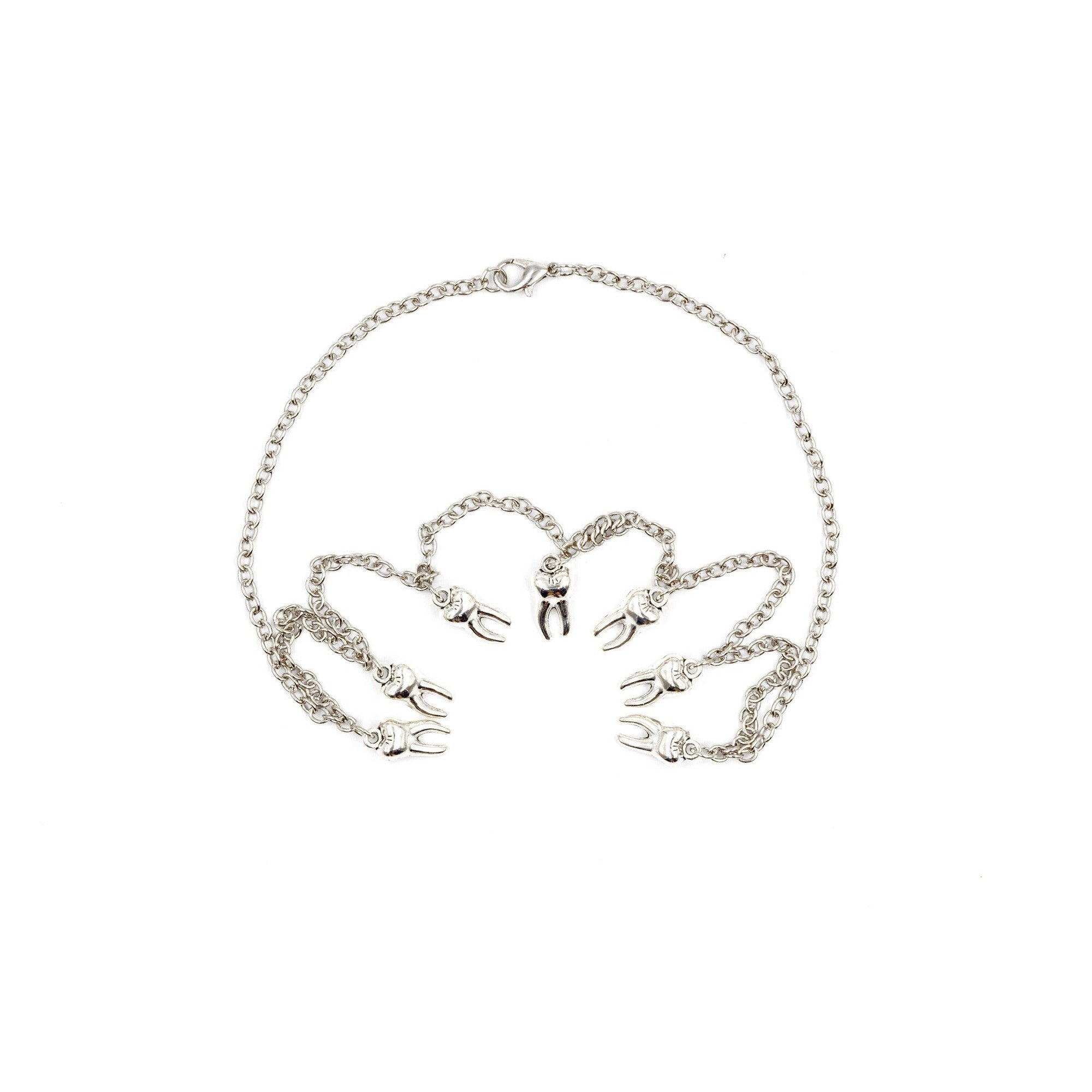 Man-Repeller Teeth Necklace in Silver