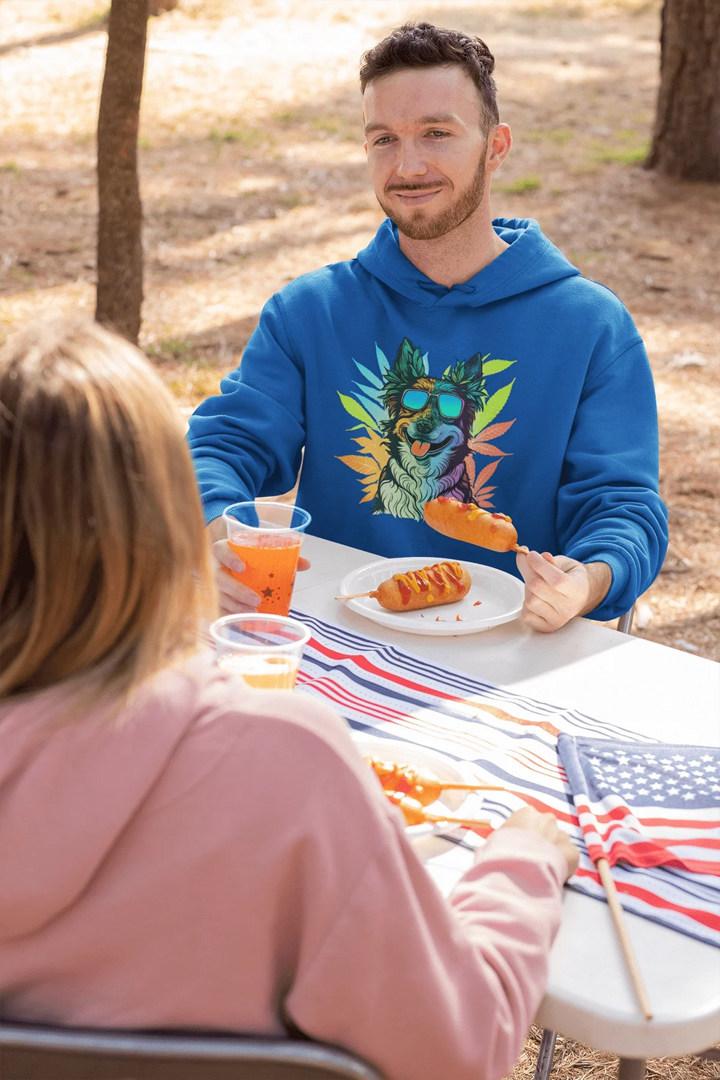 Cool Corgi with Shades and Cannabis Leaves Hoodie