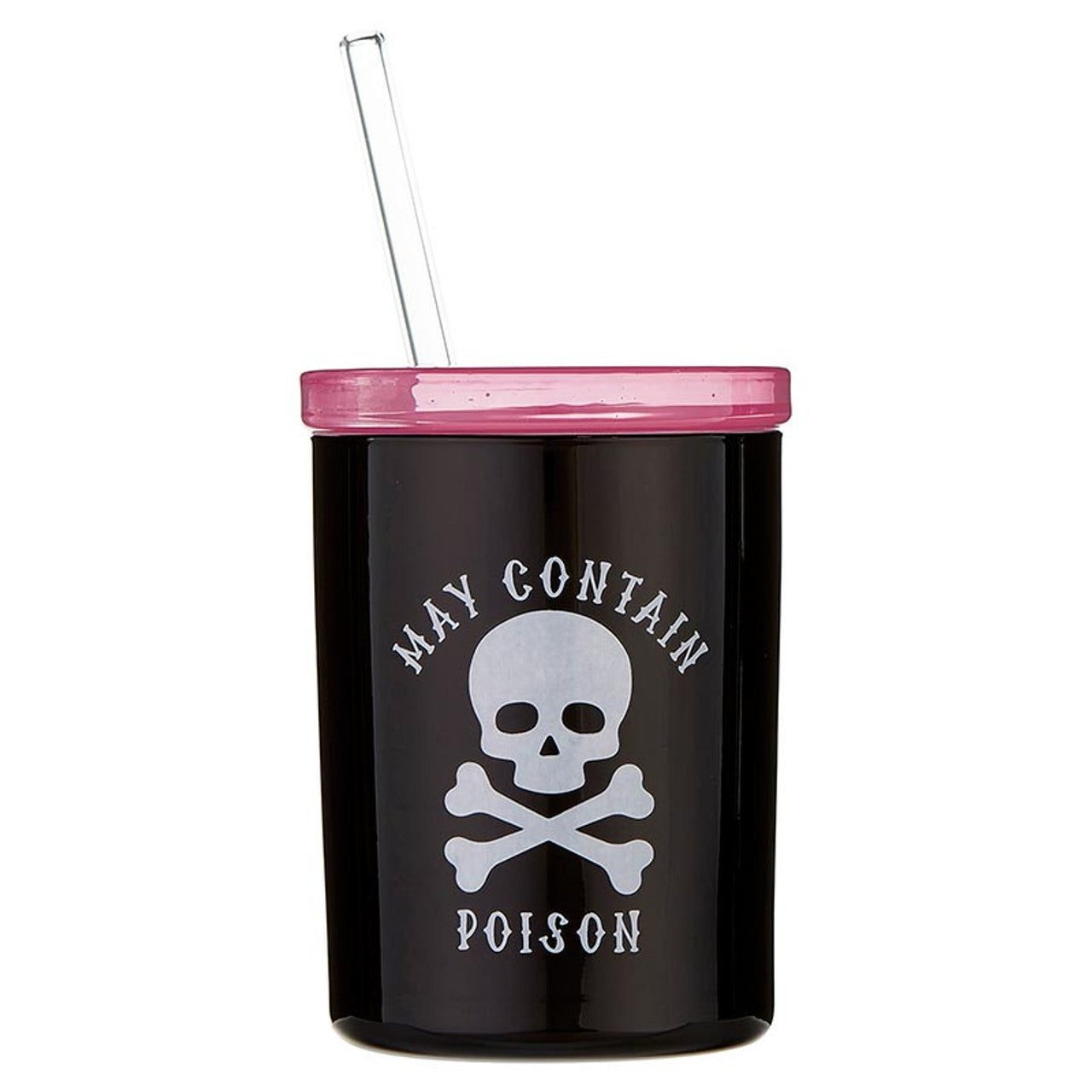 May Contain Poison Glass Double Old Fashioned with Lid and Straw | Halloween Spooky Tumbler