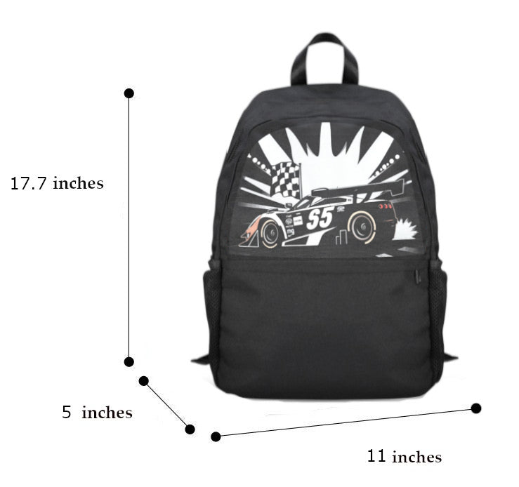 Race Car Winner Boy's Casual School Backpack | Upper Part Printing