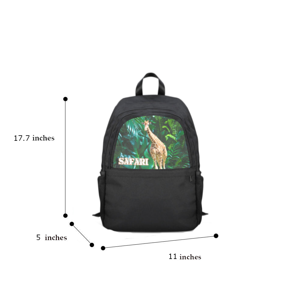 Giraffe on Safari Casual School Backpack | Upper Part Printing