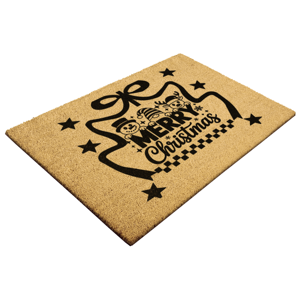 Merry Christmas Characters Outdoor Bristle Doormat