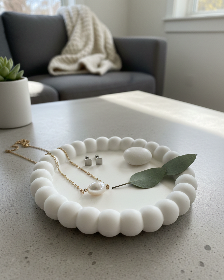 Small Bubble Trinket Dish | Handmade Jesmonite