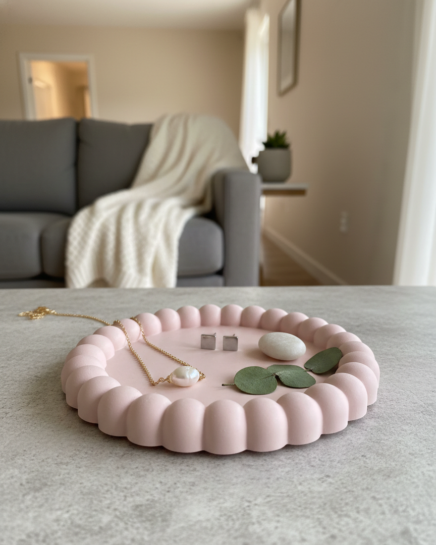 Small Bubble Trinket Dish | Handmade Jesmonite