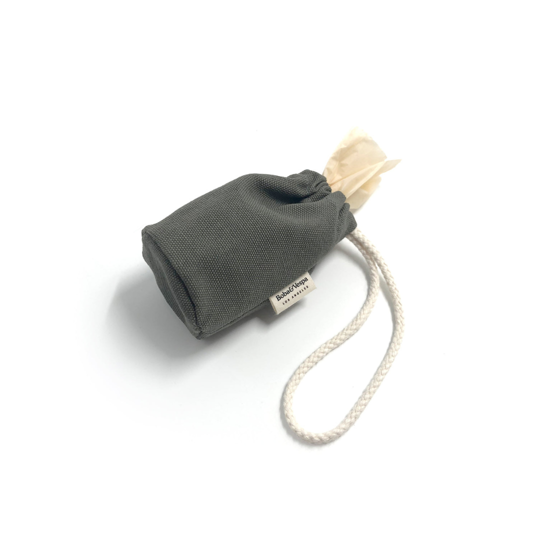 Boba & Vespa Cloth Dog Poop Bag Holder in Cotton Canvas