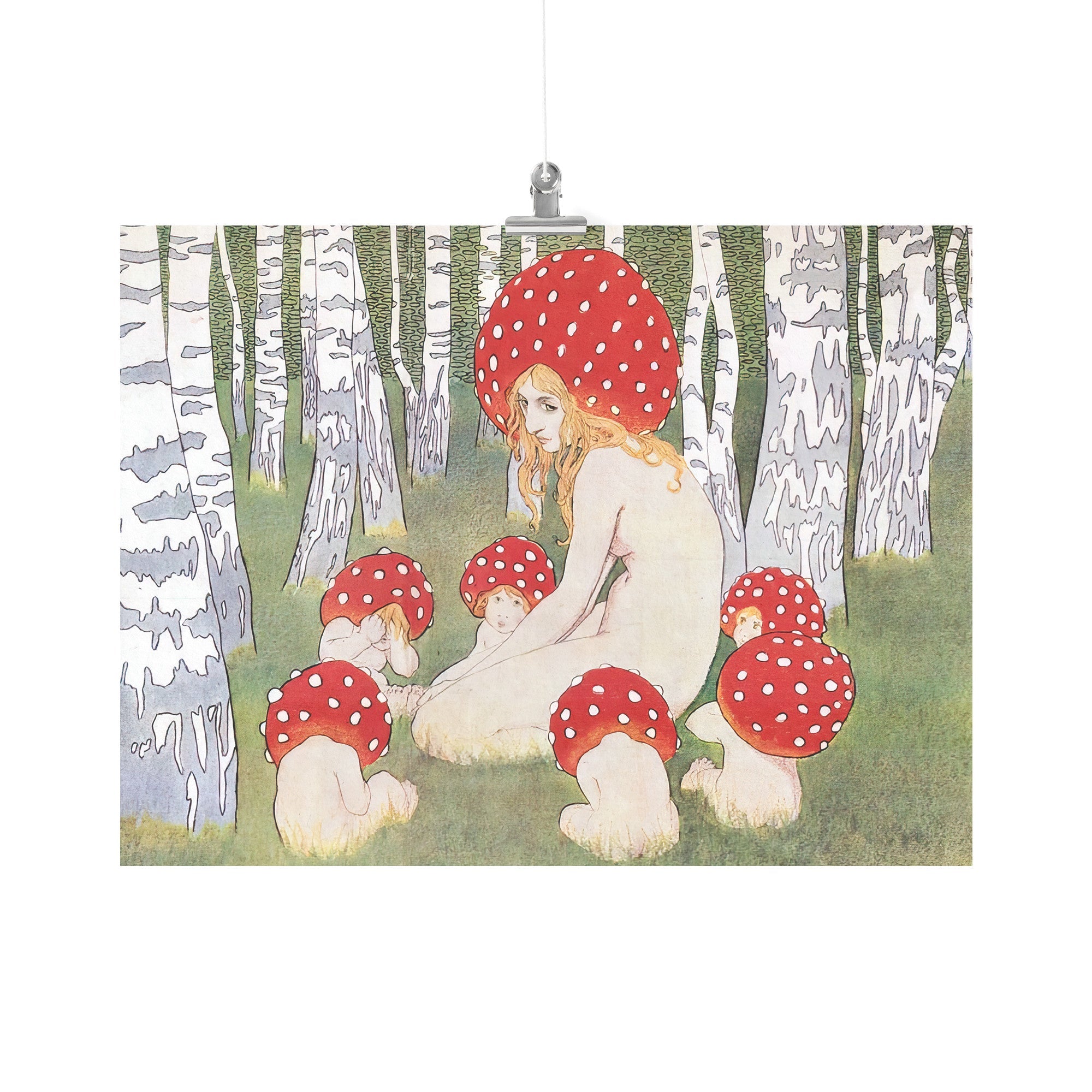 "Mother Mushroom and her Children" Matte Poster
