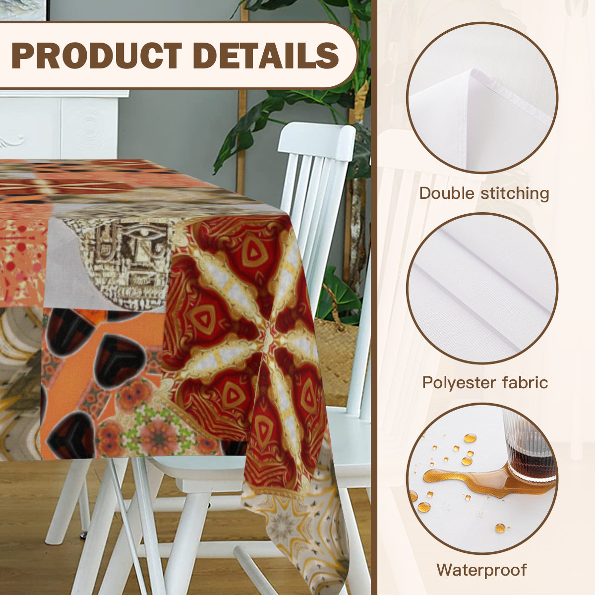 Heritage Revival Quilt Design Rectangle Table Cloth - 54" x 72"