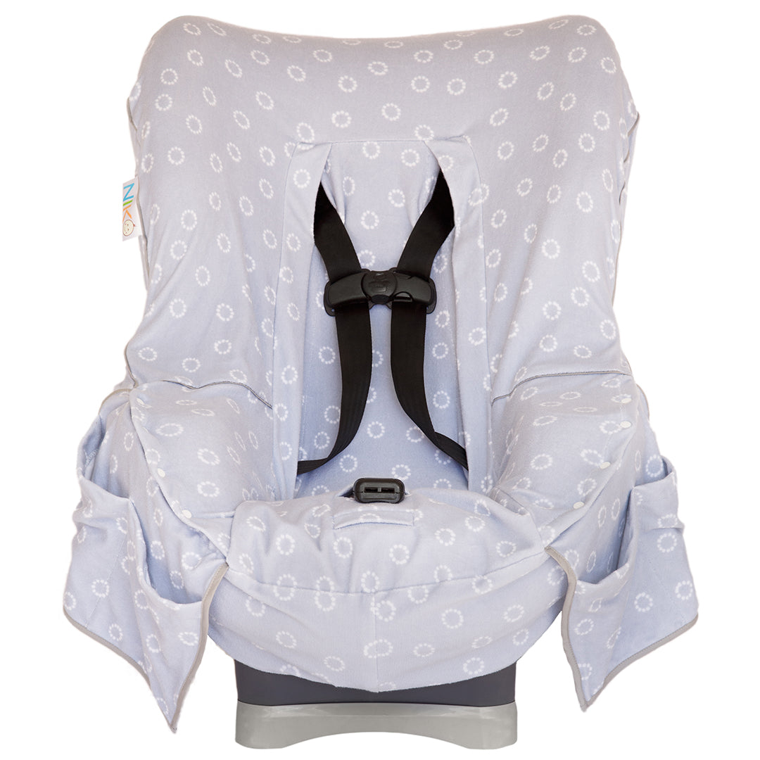 Niko Easy Wash Children's Car Seat Cover in Gray Cotton/Poly Terrycloth