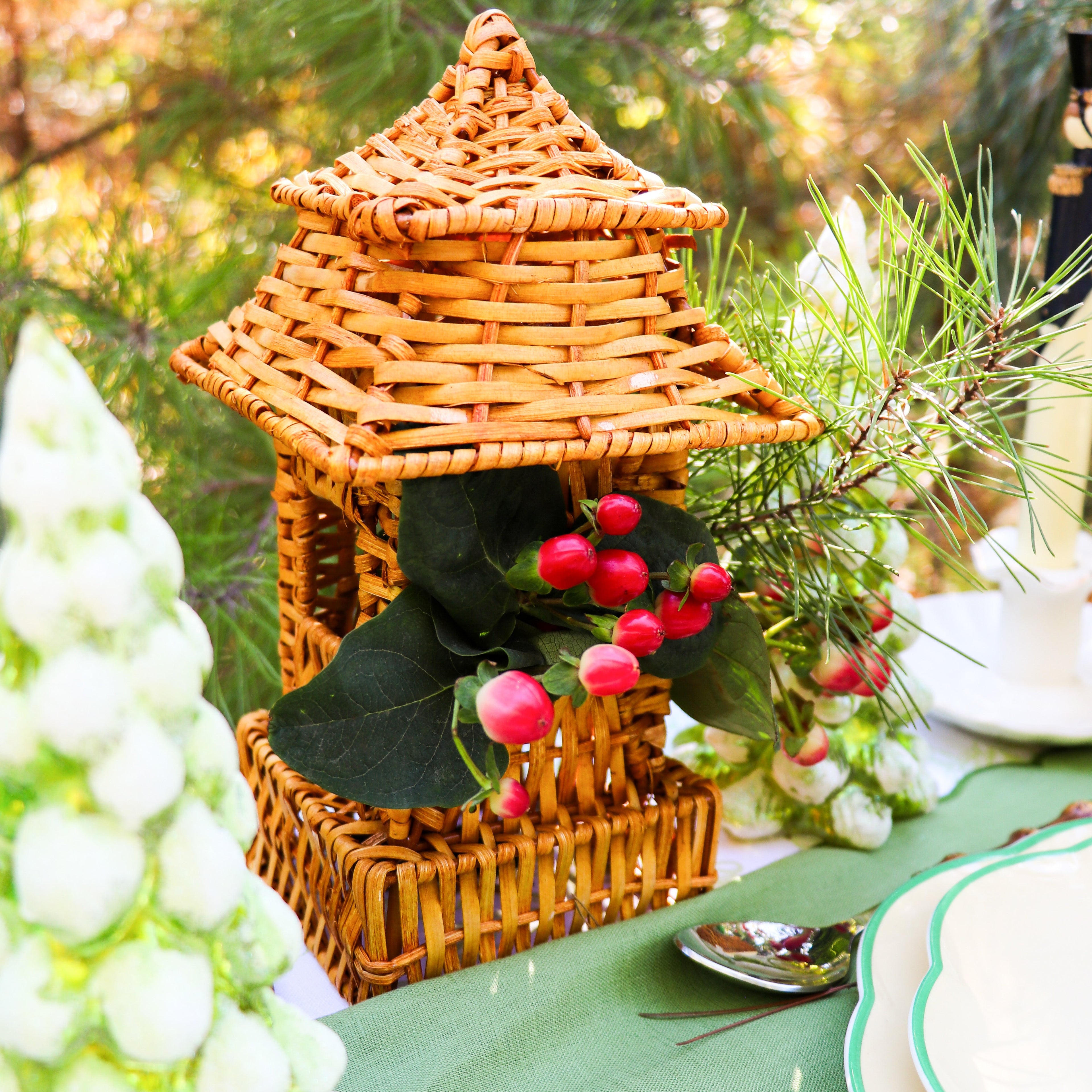 Natural Rattan Pagoda Set - 1 Large & 1 Small